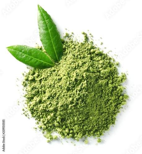 Green matcha tea powder photo