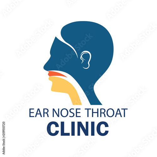 ear nose throat (ENT) logo for Otolaryngologists  clinic concept. vector illustration