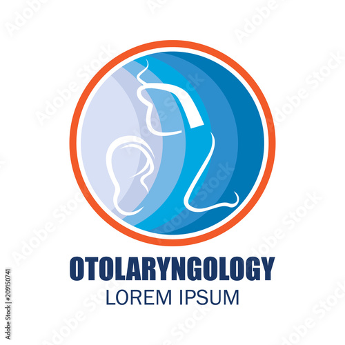 ear nose throat (ENT) logo for Otolaryngologists  clinic concept. vector illustration
