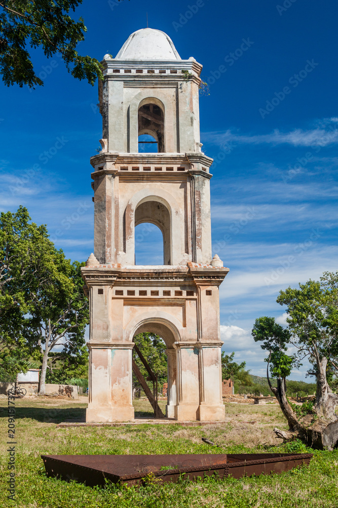 Observation tower of sugar mill San Isidro de los Destiladeros in Valle de los Ingenios valley near Trinidad, Cuba