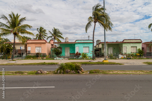 CIENFUEGOS, CUBA - FEBRUARY 11, 2016: Seaside villas at Punta Gorda neighborhood in Cienfuegos, Cuba.