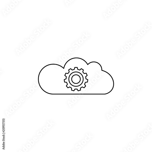 Cloud with gear line icon photo