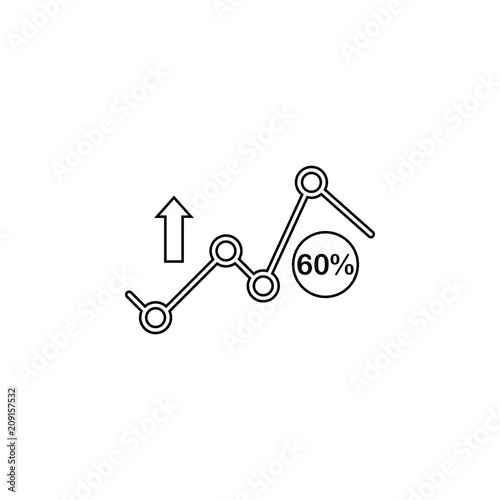Chart with percent line icon