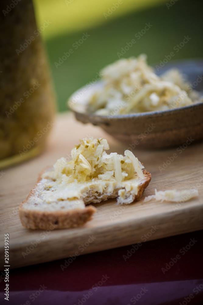 Homemade sauerkraut German food healthy living probiotics 