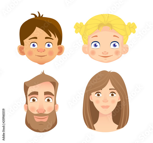 emotions of human face -set