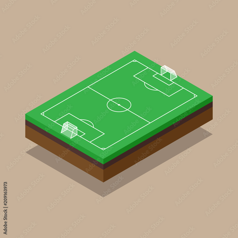 Soccer field isometric flat design Soccer field isometric flat design