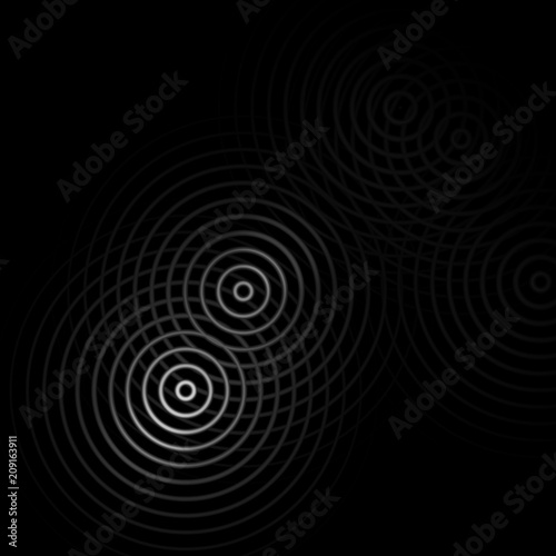 Abstract white spin light effect on black background
