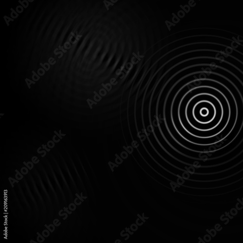 Abstract white sound effect on black background