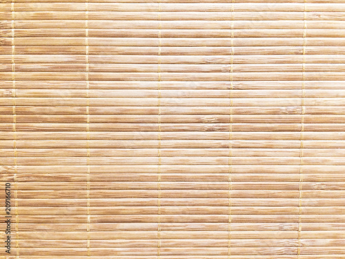Close up of bamboo curtain mat texture background