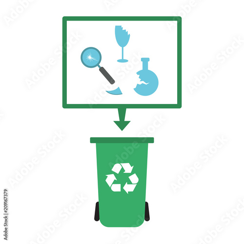 Glass waste recycling separation concept