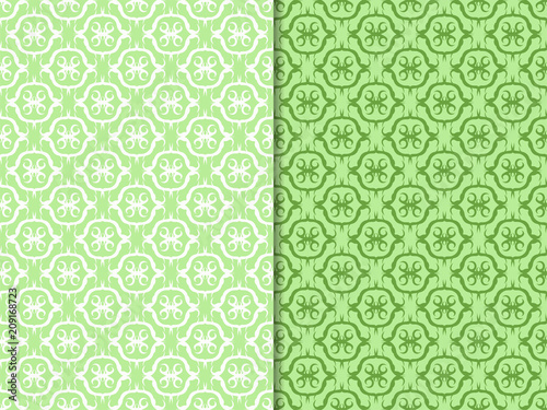 seamless geometric abstract pattern with floral motive