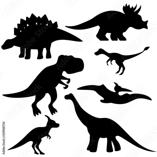 Dinosaurus silhouettes set