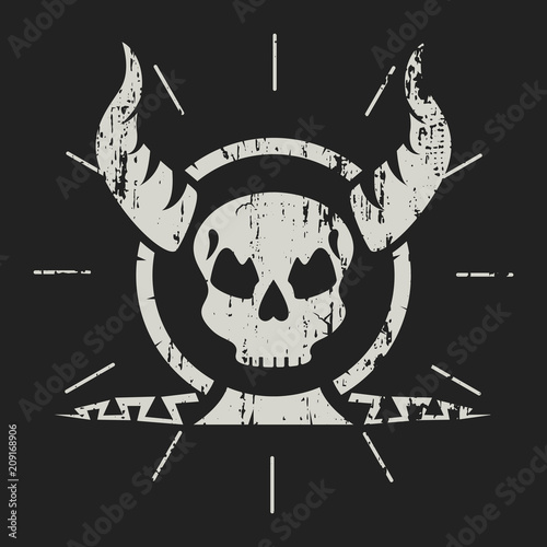 Grunge skull image