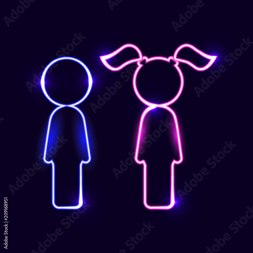 Restroom sign neon image