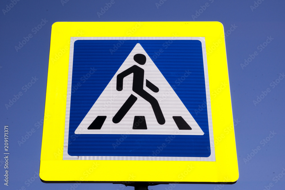 road sign pedestrian crossing road sign pedestrian crossing