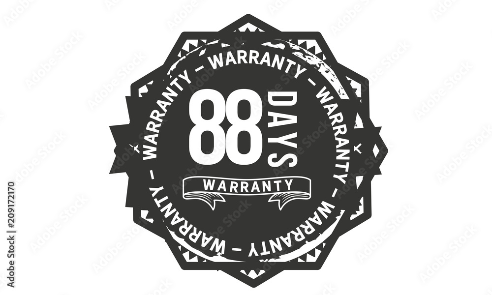 88 days  warranty icon stamp