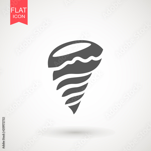 Tornado icon. Tornado storm icon isolated on white background. Typhoon, cyclone and hurricane simple vector illustration.