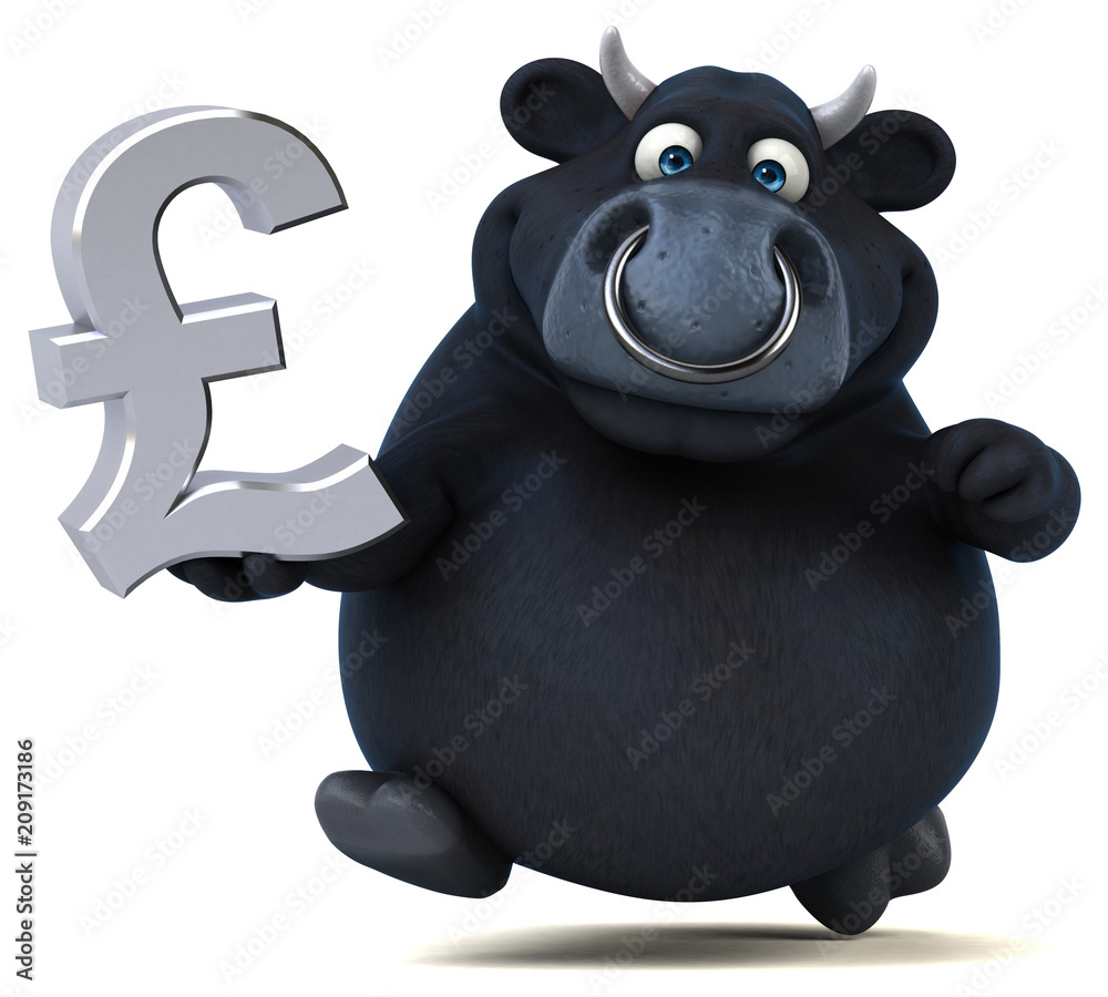 Naklejka premium Fun bull - 3D Illustration