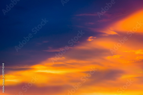 Colorful Beautiful blue sky with cloud formation background © wirakorn