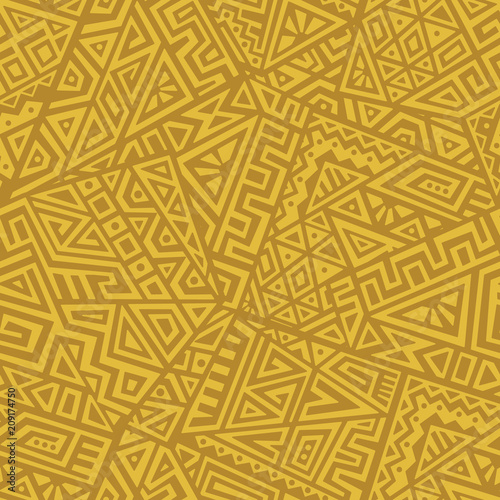 Creative Ethnic Style Square Seamless Pattern. Unique geometric vector swatch. Perfect for screen background, site backdrop, wrapping paper, wallpaper, textile and surface design. Trendy boho tile. photo