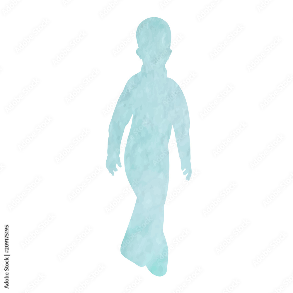 blue watercolor silhouette boy blue watercolor silhouette boy