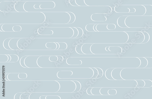 Japanese traditional pattern kimono cloud wave calligraphy background blue