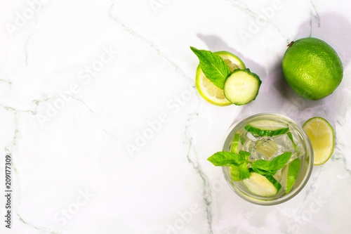 Fresh cucumber water with lime
