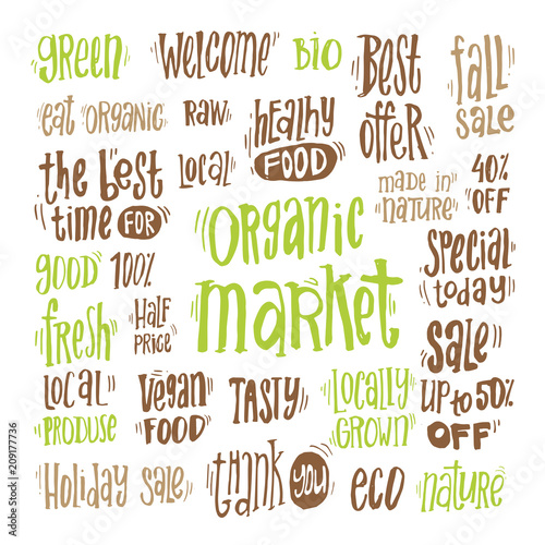 Organic Market Kit Vector Illustration © Sveta Evglevskaia