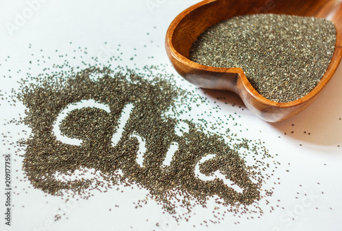 Chia seeds. Natural product. Cleansing the body. Healthy organism. photo