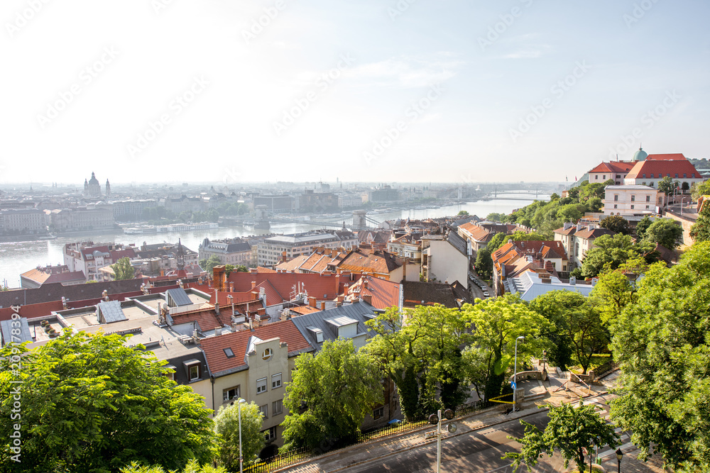 Cityscape view on Budapest city during the daylight in Hungary