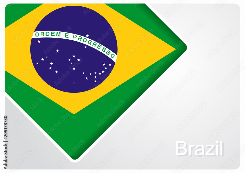 Obraz premium Brazilian flag design background. Vector illustration.