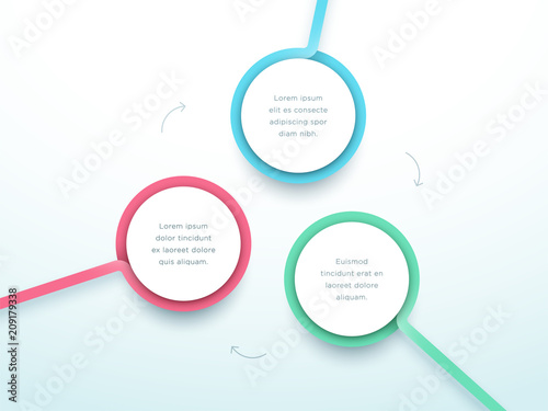 Abstract Circle 3 Step Infographic 3d Colorful Vector