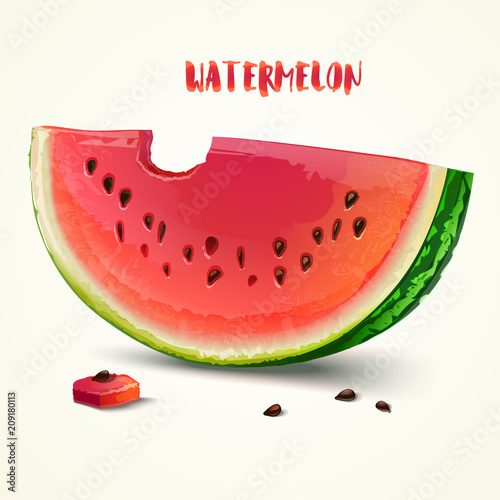  watermelon piece on white background