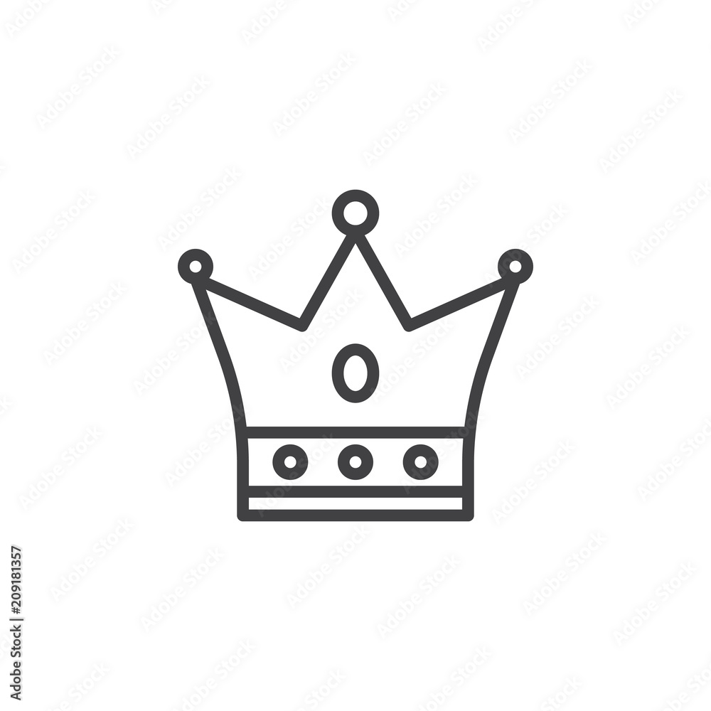 Crown outline icon. linear style sign for mobile concept and web design. King's Accessory simple line vector icon. VIP Symbol, logo illustration. Pixel perfect vector graphics Crown outline icon. linear style sign for mobile concept and web design. King's Accessory simple line vector icon. VIP Symbol, logo illustration. Pixel perfect vector graphics