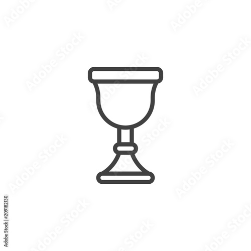 Chalice outline icon. linear style sign for mobile concept and web design. Cup simple line vector icon. Symbol, logo illustration. Pixel perfect vector graphics