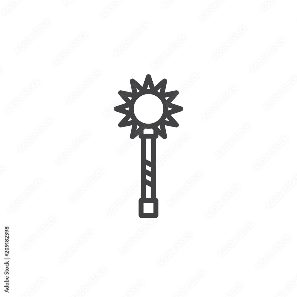 Mace weapon outline icon. linear style sign for mobile concept and web design. Medieval mace simple line vector icon. Symbol, logo illustration. Pixel perfect vector graphics Mace weapon outline icon. linear style sign for mobile concept and web design. Medieval mace simple line vector icon. Symbol, logo illustration. Pixel perfect vector graphics