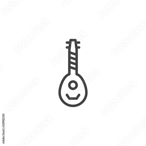 Lute - Oud outline icon. linear style sign for mobile concept and web design. Music Instrument simple line vector icon. Symbol, logo illustration. Pixel perfect vector graphics