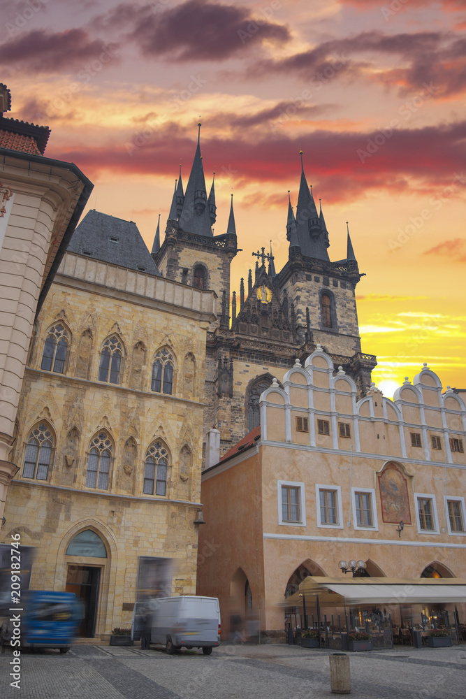 beautiful old streets of Prague.