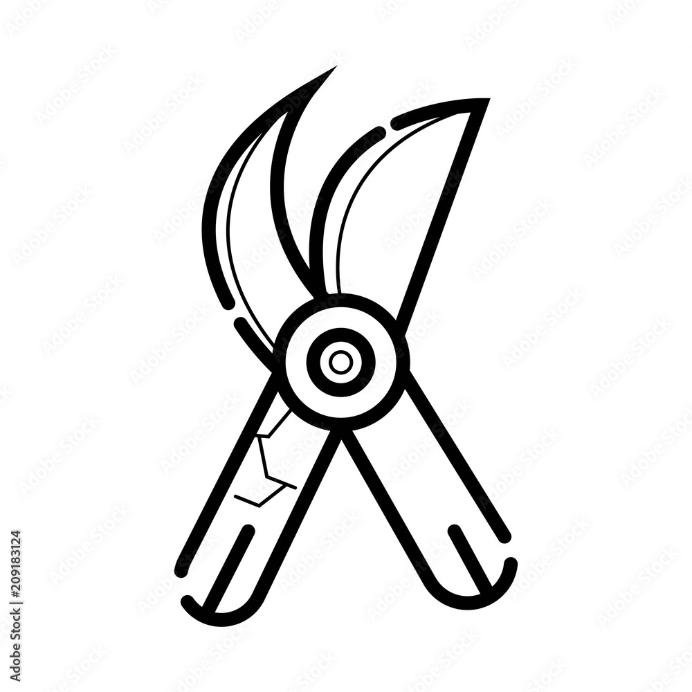 Pruning scissors icon vector Pruning scissors icon vector