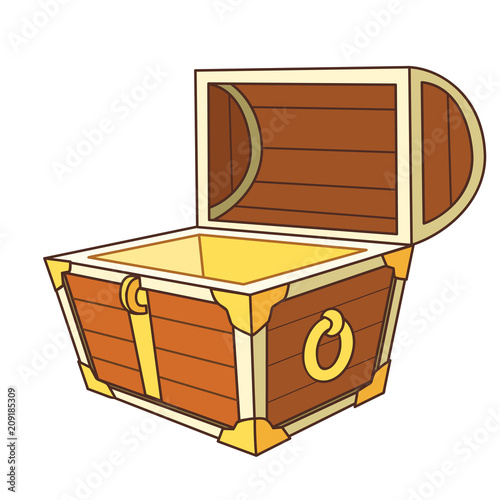 cartoon treasure chest open