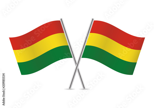 Bolivia flags. Vector illustration.