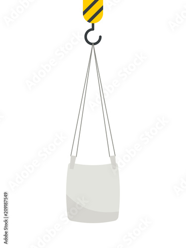 Ton bag on crane hook
