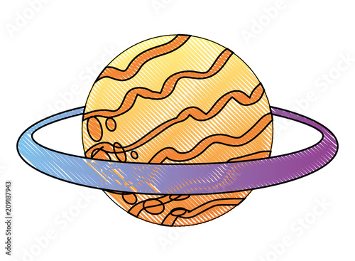 saturn planet solar system astronomy vector illustration