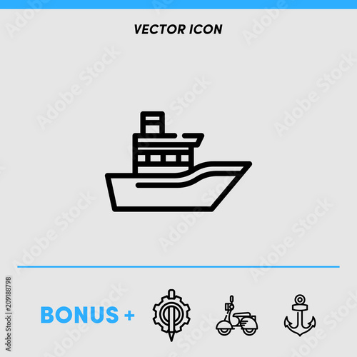 Ship icon vector with bonus