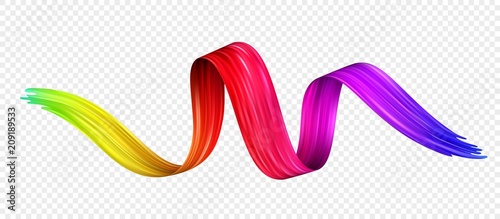Color brushstroke oil or acrylic paint design element. Vector illustration