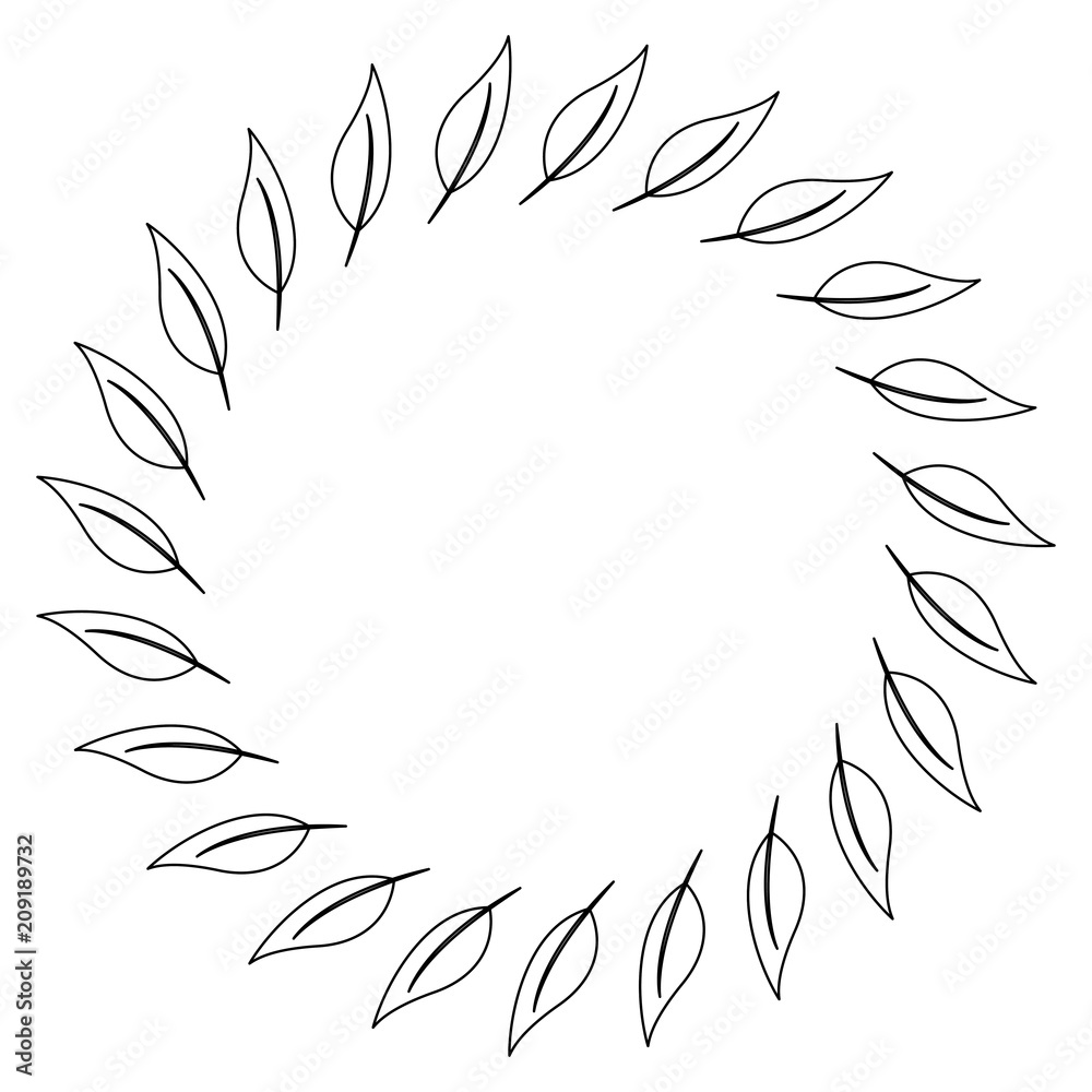 natural wreath leaves natural decoration vector illustration outline