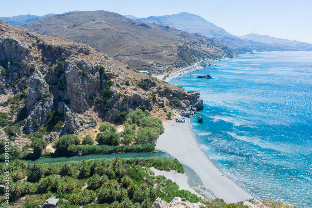 Crete. Preveli beach on the South coast of the island