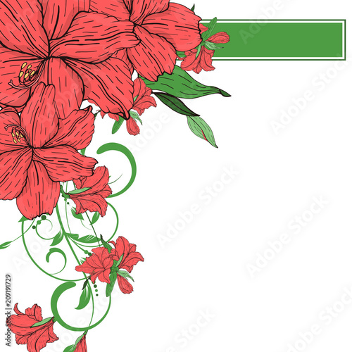 Vector flower invitation, save the date card 