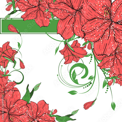 Vector flower invitation, save the date card 