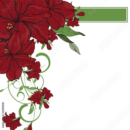 Vector flower invitation, save the date card 